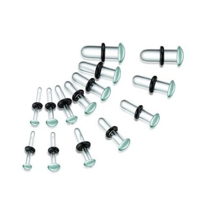 14PCS/10PCS Glass Ear Gauges Stretching 14g-4g(1.6mm-5mm) 7 Pairs Transparent
