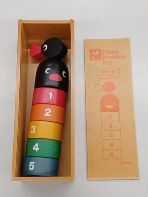 Sony Creative Products Pingu Hammer Game Wooden Toy Japanese Used