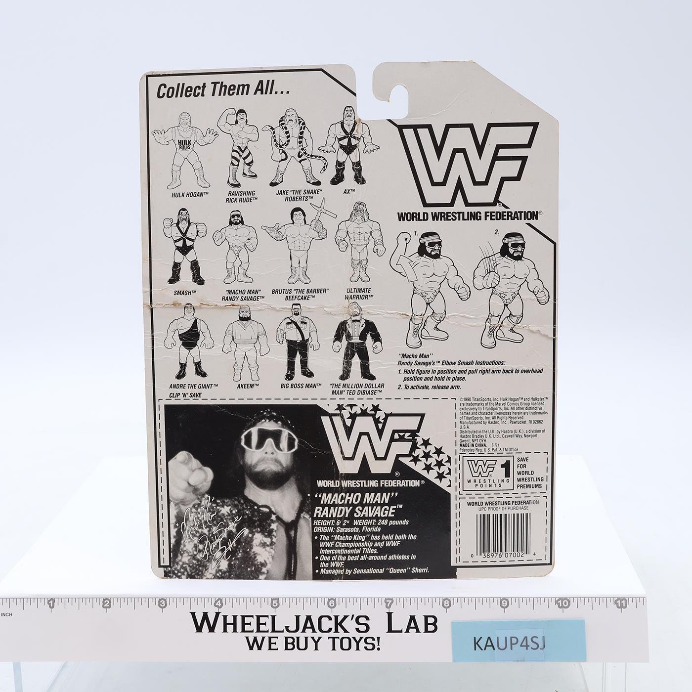 Macho Man Randy Savage W/CARDBACK 100% Complete 1991 WWF Wrestling Figures