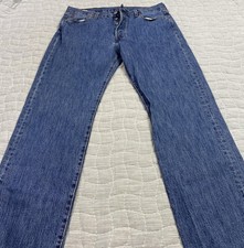 Levis 501 Jeans Mens 36x34 Blue Medium Wash Button Fly Straight Leg Denim Pants