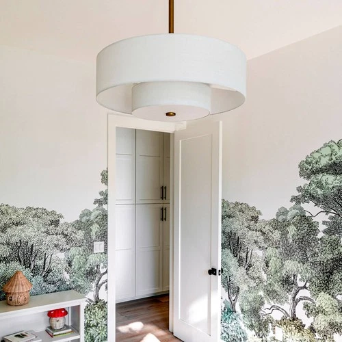 30" Hunter Brookside Fresh White and Luxe Gold LED Fandelier - Picture 8 of 10