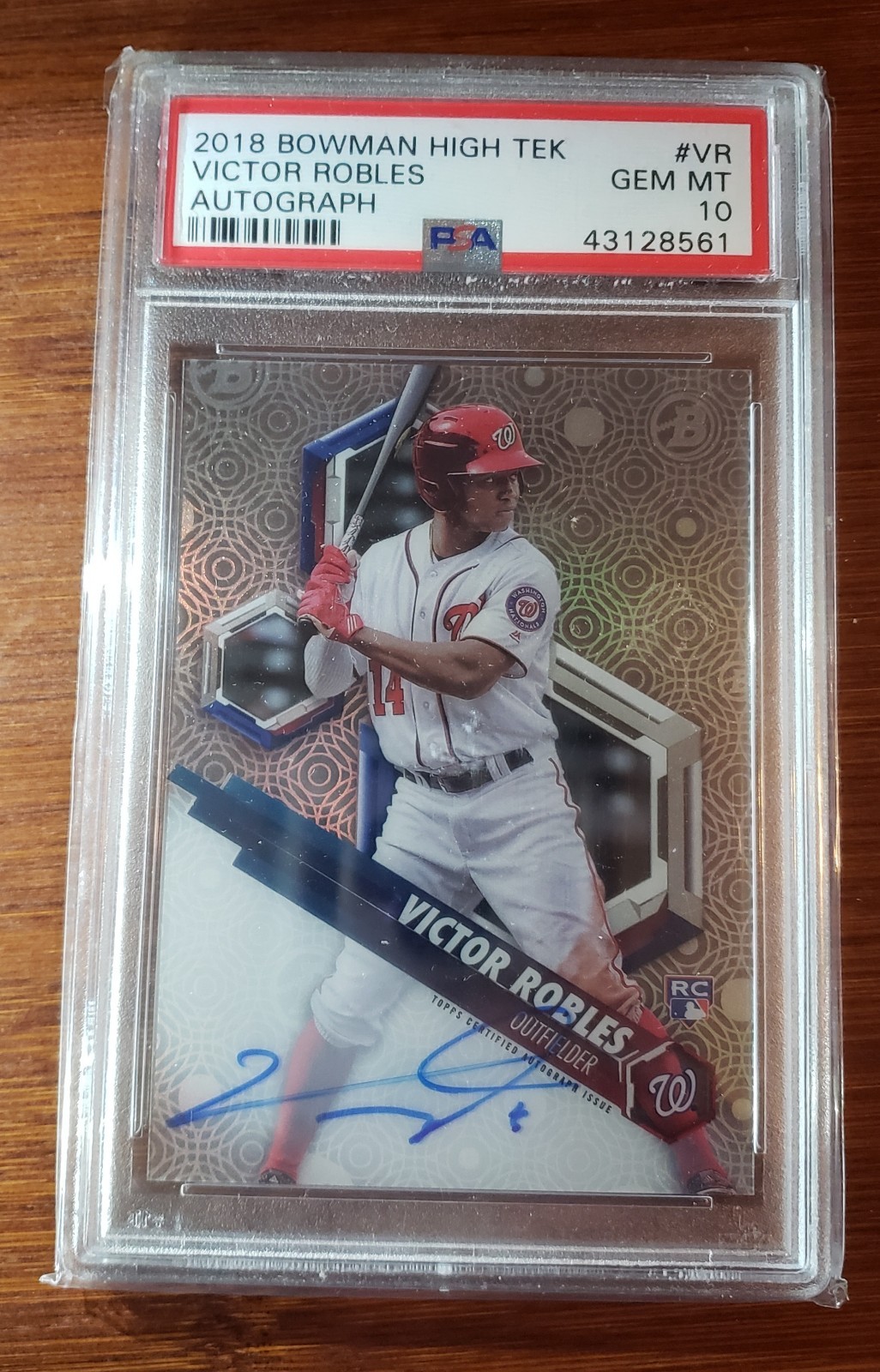 2018 BOWMAN HIGH TEK AUTO VICTOR ROBLES WASHINGTON NATIONALS ROOKIE PSA 10