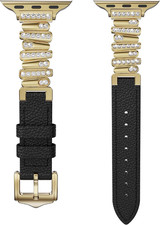 Leather Strap Compatible with Apple Watch Bands Luxurious Slim Fashion Strap Pre