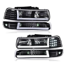 LED DRL Headlight for Silverado 1500 2500 1999-2002 Clear Lens Reflector