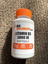 BulkSupplements Vitamin D3 5000IU Softgels, 365 Softgels (Pack of 1)