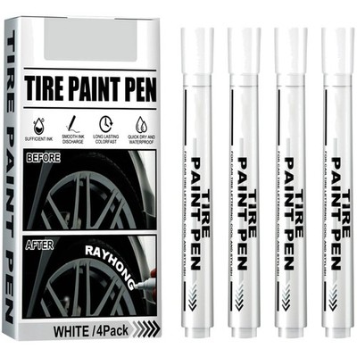 Reifenstift Weiß  4er Set Reifenmarker Permanent Marker Auto Motorrad