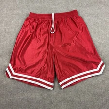 Vintage Don Alleson Nylon Basketball Shorts Mens L Red Loose Baggy USA 80s