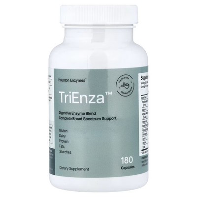 2 X Houston Enzymes, TriEnza, Enzyme for Digestive Intolerances, 180 Capsules