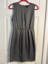 NWT Alice + Olivia Employed dress gray flannel elastic waist sleeveless 8