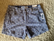 Women's White Polka Dot Old Navy Everyday Short Mid-Rise Shorts Size 2