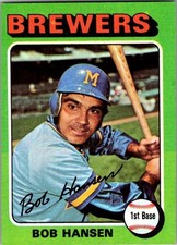 1975 Topps Mini Baseball - Bob Hansen #508 (RC) - Milwaukee Brewers