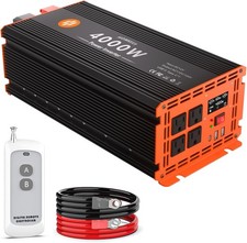 4000 Watt Power Inverter 12V DC to 110V/120V AC Converter Peak Power 8000W Ca...