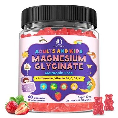 Magnesium Glycinate Gummies for Kids 4+  Adults- Magnesium Glycinate 150/300 ...