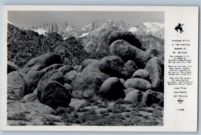 Alabama Hills Mt. Whitney Lone Pine Inyo County CA Frashers RPPC Photo Postcard