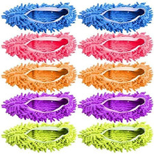 Mop Slippers Shoes 5 Pairs 10 Pieces - Microfiber Cleaning House Mop Slippers