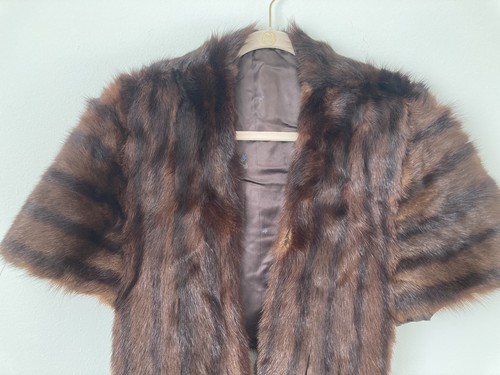 Brown mink fur wrap shawl cape - Picture 9 of 17