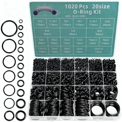1020pcs Boxed Nitrile O-Ring Repair Kit Sealing Ring Set