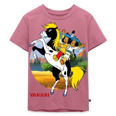 SPREADSHIRT Yakari Und Regenbogen Auf Kleiner Donner Kinder Premium Bio T-Shirt