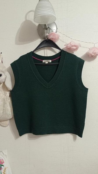 Women Boden Vest Green Wool 38 / M / 46