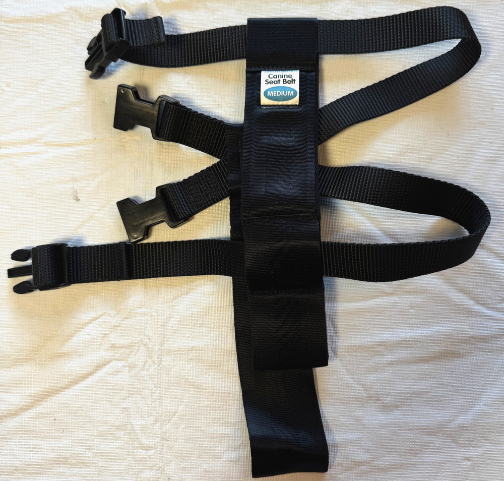 Aspen Pet Canine Car Canine Dog Seat Belt Black Straps Size Medium