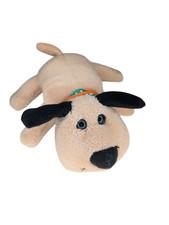 Melissa  Doug Sandy Dog Tan Black Ears Puppy Green Collar Plush 6" Toy Lovey