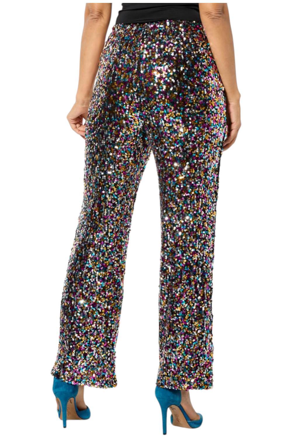 Antthony Women's Sequin Pull-On Straight Leg Pant Multi