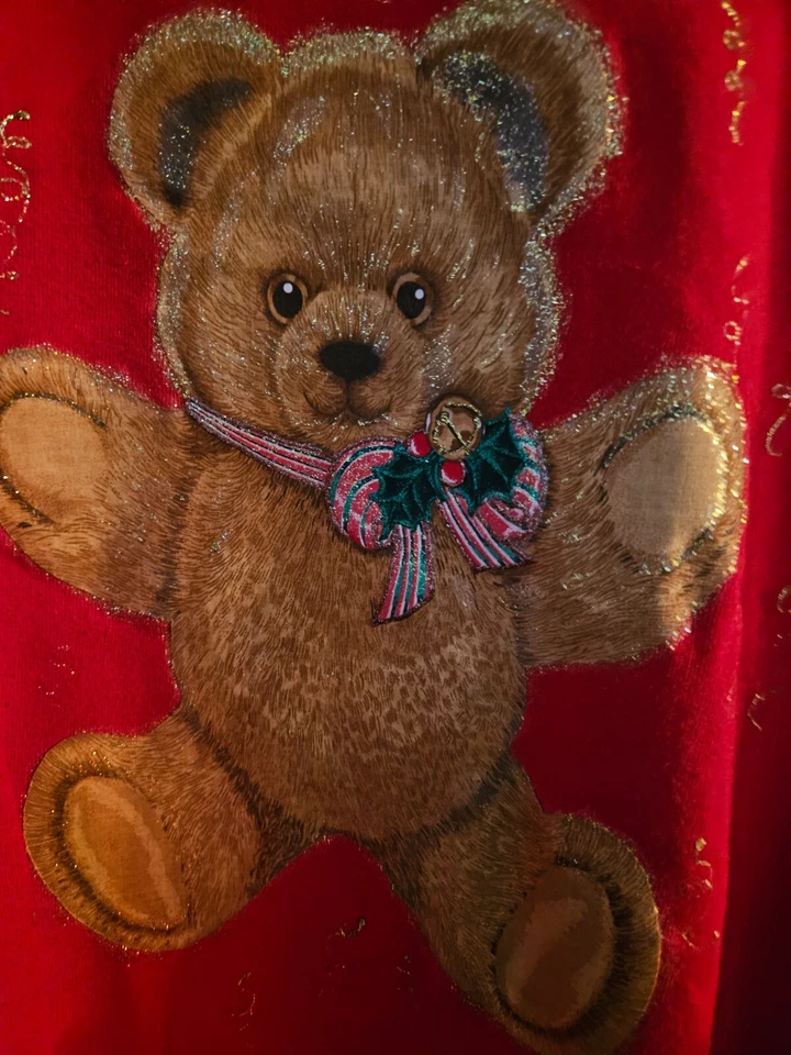 Sudadera De Colección Años 90 TEDDY BEAR Imagen Grande Oso de Peluche Jersey Talla XL Foto 4 de 4