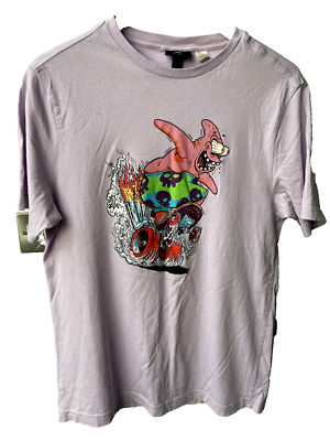 H&M Mens, Lilac, SpongeBob Squarepants Motif, Cotton Reg Fit T