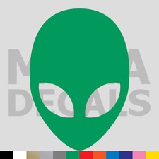 Alien Face Vinyl Die Cut Decal Sticker - Ufo Et Outer Space Head