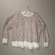 WOMEN'S PLUS XL Size 16-18 SWEATSHIRT LEOPARD PRINT Crewneck Long Sleeve