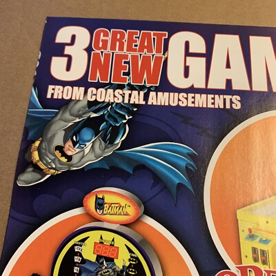 original 11-8  2010 Batman Operation Coastal Amusements ARCADE GAME FLYER AD