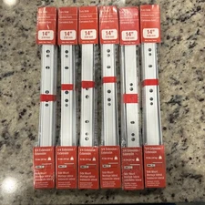 6 Sets Richelieu 14'' Euro Rolling Drawer Side Mount 3/4 Extension 75 lbs