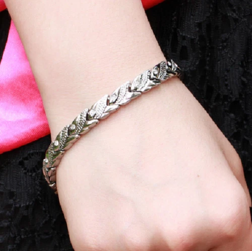 Incrível pulseiras de tênis em forma de peixe link em prata argentina 935 com zircônia brilhante - Imagem 2 de 4