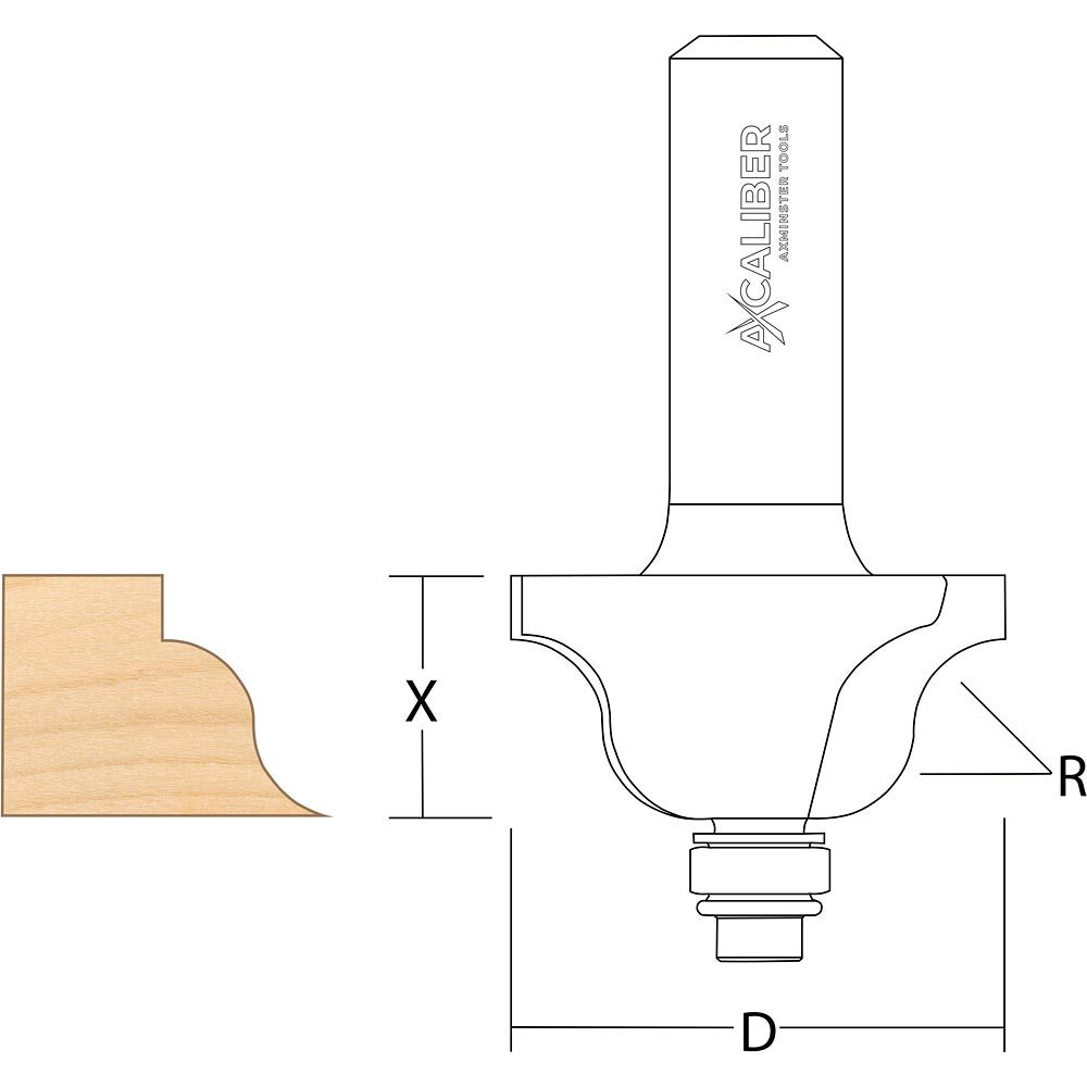 Axcaliber Bearing Guided Roman Ogee Cutter