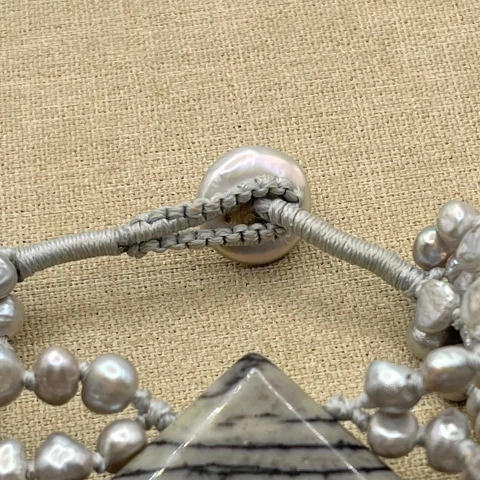 Vintage 6 strand freshwater pearl statement bracelet - Image 3 of 4