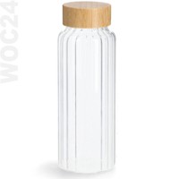 1 L - Glasflasche Smoothie Glas Flasche Karaffe Trinkflasche Bambus Deckel