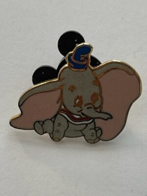 Disney Dumbo the Flying Elephant Blue Hat Sitting Pose Vintage Pin (C7)