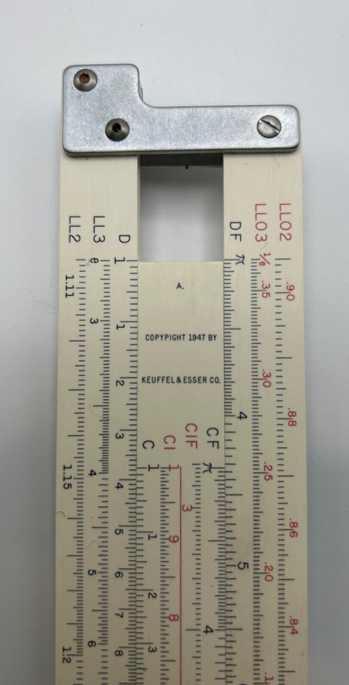 Vintage 1972 Keuffel & Esser Jet-Log 68-1251 slide ruler with leather ...