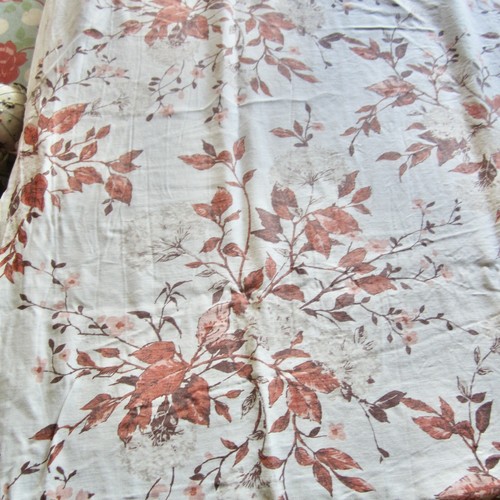 50cm x 108cm Vintage Cotton Rayon Curtain Fabric 1950s Autumn Leaves Orange - 第 3/8 張圖片