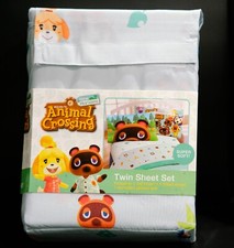 Animal Crossing New Horizons - 3 Piece Twin Sheet Set w/ Pillow Cases New 
