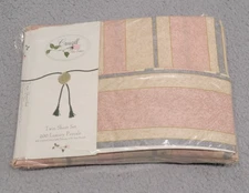 Vintage Croscill Twin Sheet Set 200 Luxury Percale 3 Pc Flat Fitted Pillow Case