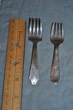 2 Vintage STERLING SILVER Baby Toddler Forks, NO MONOGRAMS
