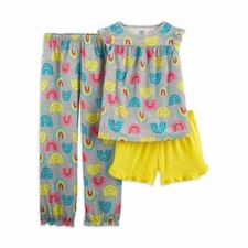 NEW Carters Child of Mine Girls 3 Pc Pajama Set, TOP SHORTS  PANTS Size 4