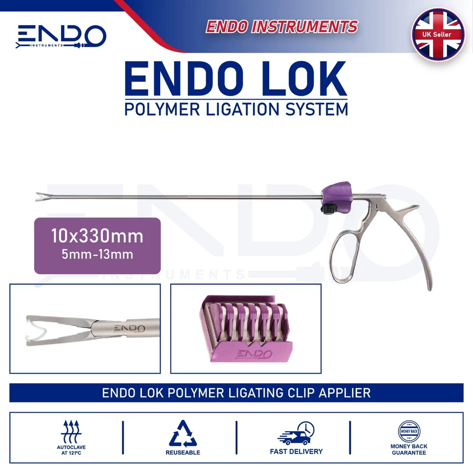ENDO® END OLOK Clip Applier Applicator Polymer Ligation Stapler 5mm 10mm M L XL - Image 4 of 4