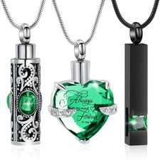 3 Pcs Urn Necklace for Ashes Cremation Jewelry for Ashes of Loved Ones Keepsake
