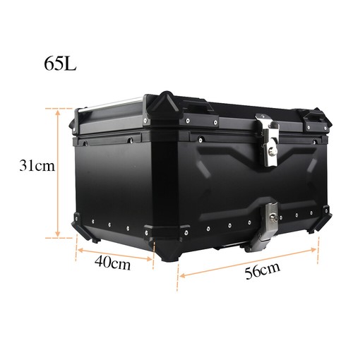 65L Motorcycle Top Box Motorbike Soft Backrest Lock Waterproof Storage