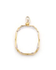 18k Gold Octagonal Photo Holder Pendant, Antique Pendant, Feeling Jewelry