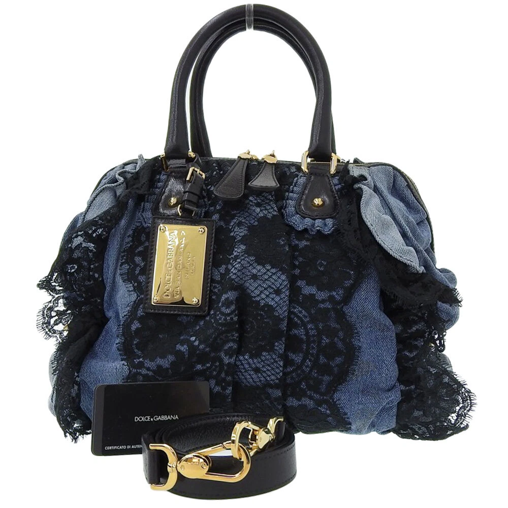 8/1 P2x] Dolce & Gabbana DOLCE&GABBANA 2WAY Bag Denim Lace