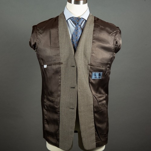 Daniel Hechter Mens Sport Coat 40R Gray Houndstooth Three Button Business Jacket - Picture 7 of 8
