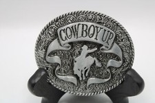 Western Cowboy Up Bronc Design Pewter Belt Buckle Cowboy Gifts